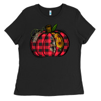 Black Buffalo Pumpkin Ladies Tee - CowhideDigitalArt