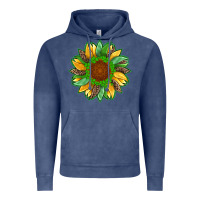 Vintage Denim st patricks sunflower with leopard  shamrock and glitter Vintage Hoodie - Artiststas