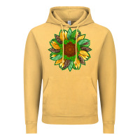 Vintage Mustard st patricks sunflower with leopard  shamrock and glitter Vintage Hoodie - Artiststas