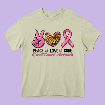 Peace Love Cure Heavy Core Tee Designed By Ranaportraitstore