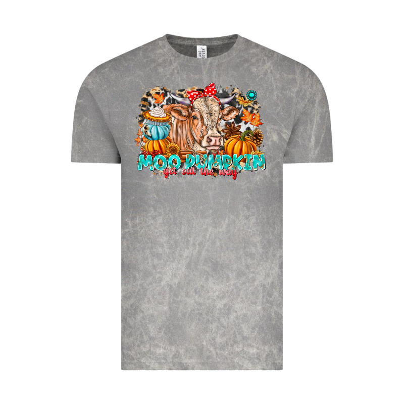 Moo Pumpkin Get Out The Way Vintage Tee by CowhideDigitalArt | Teevron
