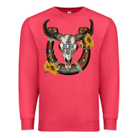 Cardinal bull skull with horseshoe Premium Sweatshirt - RanaPortraitStore