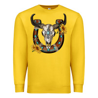 Lemon bull skull with horseshoe Premium Sweatshirt - RanaPortraitStore