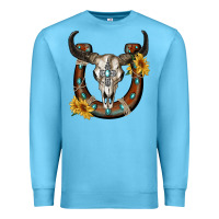 Bull Skull With Horseshoe Premium Sweatshirt | Teevron