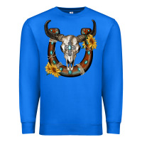 True Royal bull skull with horseshoe Premium Sweatshirt - RanaPortraitStore