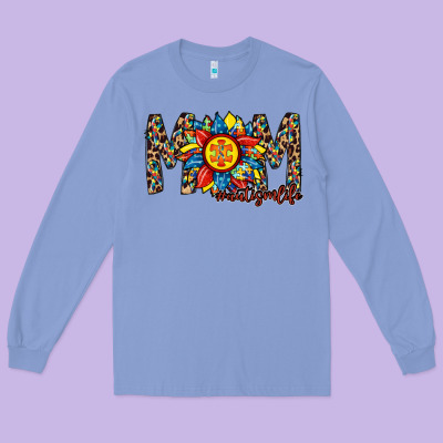 Mom Autism Long Sleeve Tee Designed By Racoondesign
