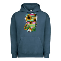 Pigment Midnight Navy Mississippi Map Sunflower Cactus Serape Urban Hoodie - RanaPortraitStore