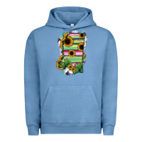 Pigment Pebble Blue Mississippi Map Sunflower Cactus Serape Urban Hoodie - RanaPortraitStore