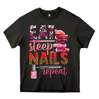 Asphalt eat sleep nails repeat bbs Heavy Core Tee - BundleAndBundleShop