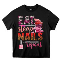 Black eat sleep nails repeat bbs Heavy Core Tee - BundleAndBundleShop