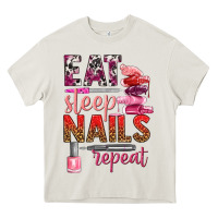 Cream eat sleep nails repeat bbs Heavy Core Tee - BundleAndBundleShop