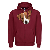 Burgundy Jack Russel Zipper Hoodie - Jasminsmagicworld