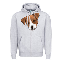 Heather Grey Jack Russel Zipper Hoodie - Jasminsmagicworld