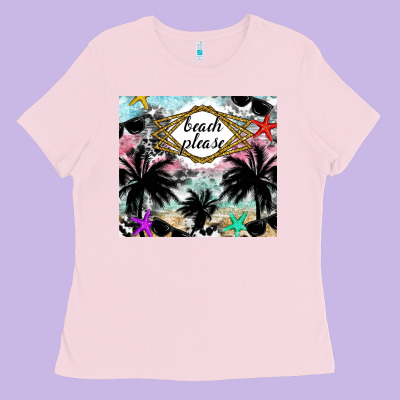Beach Please Ladies Tee Designed By Cowhidedigitalart