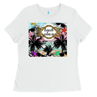 White Beach Please Ladies Tee - CowhideDigitalArt