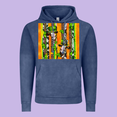 St Patricks Cow And Shamrock With Cowhide Vintage Hoodie Designed By Artiststas