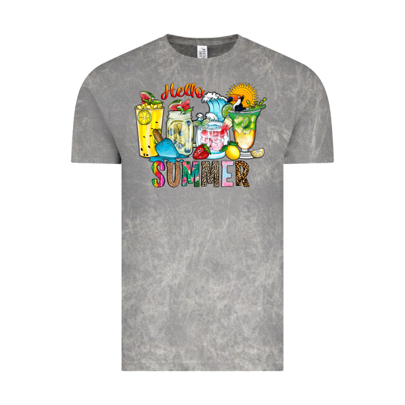 Hello Summer Drink Vintage Tee by CowhideDigitalArt | Teevron