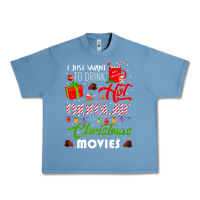 Pebble Blue i just want to drink hot chocolate watch christmas movies premium Urban Heavy Tee - baoMotion