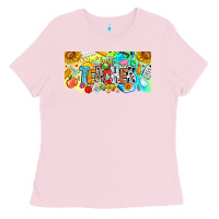 Bubblegum Pink Best Teacher Ever Ladies Tee - CowhideDigitalArt