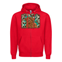 Red highland cow western background Zipper Hoodie - RanaPortraitStore