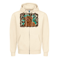 Sandshell highland cow western background Zipper Hoodie - RanaPortraitStore