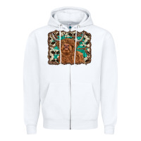 White highland cow western background Zipper Hoodie - RanaPortraitStore