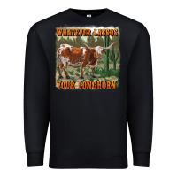 Black whatever lassos your longhorn Premium Sweatshirt - RanaPortraitStore