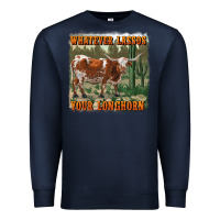 Navy whatever lassos your longhorn Premium Sweatshirt - RanaPortraitStore