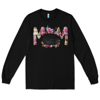 Black mom hockey flower Long Sleeve Tee - RacoonDesign