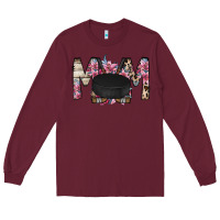 Burgundy mom hockey flower Long Sleeve Tee - RacoonDesign