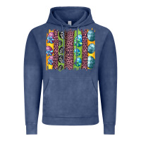 Vintage Denim easter eggs and leopard brushstrokes Vintage Hoodie - Artiststas