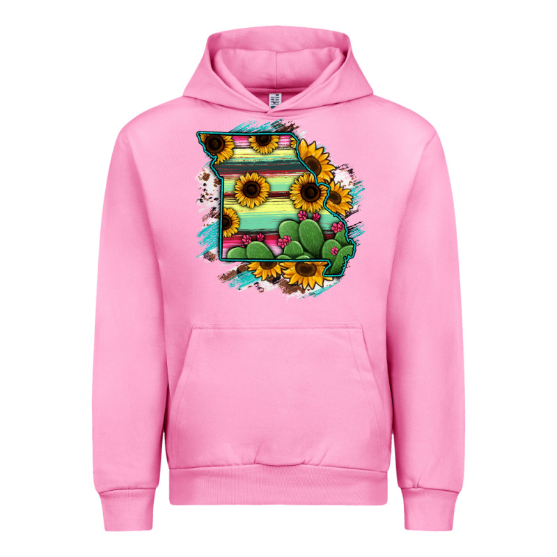 Missouri Map Sunflower Cactus Serape Urban Hoodie by RanaPortraitStore | Teevron