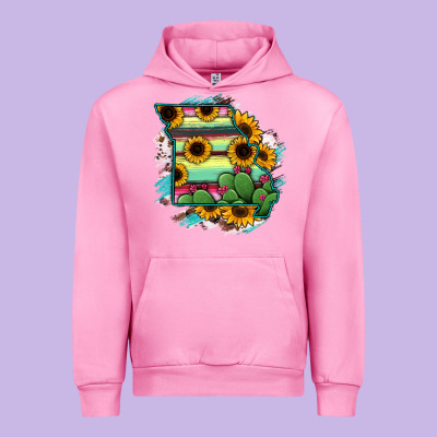 Missouri Map Sunflower Cactus Serape Urban Hoodie Designed By Ranaportraitstore