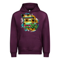Mauve Wine Missouri Map Sunflower Cactus Serape Urban Hoodie - RanaPortraitStore