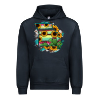 Navy Missouri Map Sunflower Cactus Serape Urban Hoodie - RanaPortraitStore