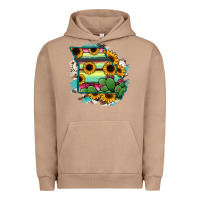 Pigment Burro Missouri Map Sunflower Cactus Serape Urban Hoodie - RanaPortraitStore