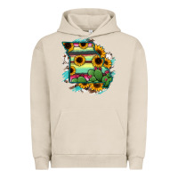 Pigment French Oak Missouri Map Sunflower Cactus Serape Urban Hoodie - RanaPortraitStore