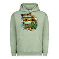 Pigment Oil Green Missouri Map Sunflower Cactus Serape Urban Hoodie - RanaPortraitStore