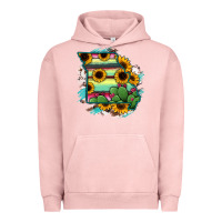 Pigment Salmon Missouri Map Sunflower Cactus Serape Urban Hoodie - RanaPortraitStore