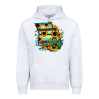 White Missouri Map Sunflower Cactus Serape Urban Hoodie - RanaPortraitStore