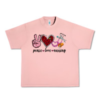 Salmon peace love nursing Urban Heavy Tee - Jasminsmagicworld