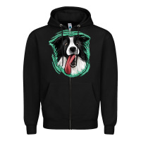 Black border collie Zipper Hoodie - Jasminsmagicworld