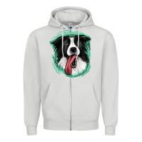 Dove Grey border collie Zipper Hoodie - Jasminsmagicworld