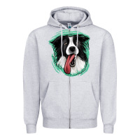 Heather Grey border collie Zipper Hoodie - Jasminsmagicworld