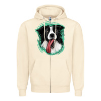 Sandshell border collie Zipper Hoodie - Jasminsmagicworld