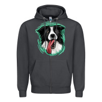 Smoke border collie Zipper Hoodie - Jasminsmagicworld
