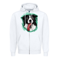 White border collie Zipper Hoodie - Jasminsmagicworld