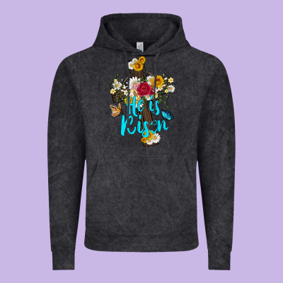 He Is Rısen With Cross And Butterfly Vintage Hoodie Designed By Artiststas