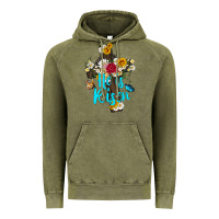 Vintage Olive he is rısen with cross and butterfly Vintage Hoodie - Artiststas