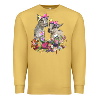 Antique Gold floral baby goats Premium Sweatshirt - RanaPortraitStore
